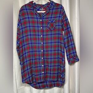 Liz Claiborne Flannel Plaid Nightgown Size Smal